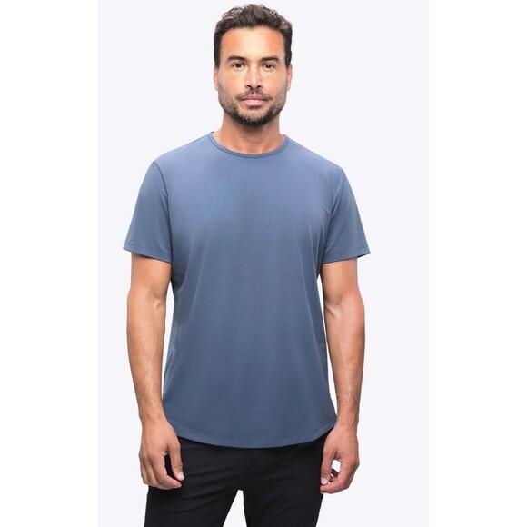 Mens CUTS Curve Hem PYCA PRO Short Sleeve Athletic T Shirt Large Atlantic Blue - Picture 1 of 5